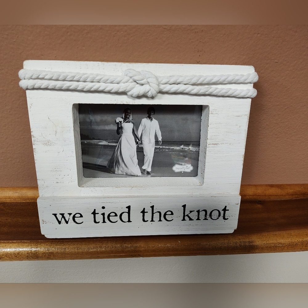 NWT! Mud Pie "We Tied The Knot" 4 X 6 Block Frame